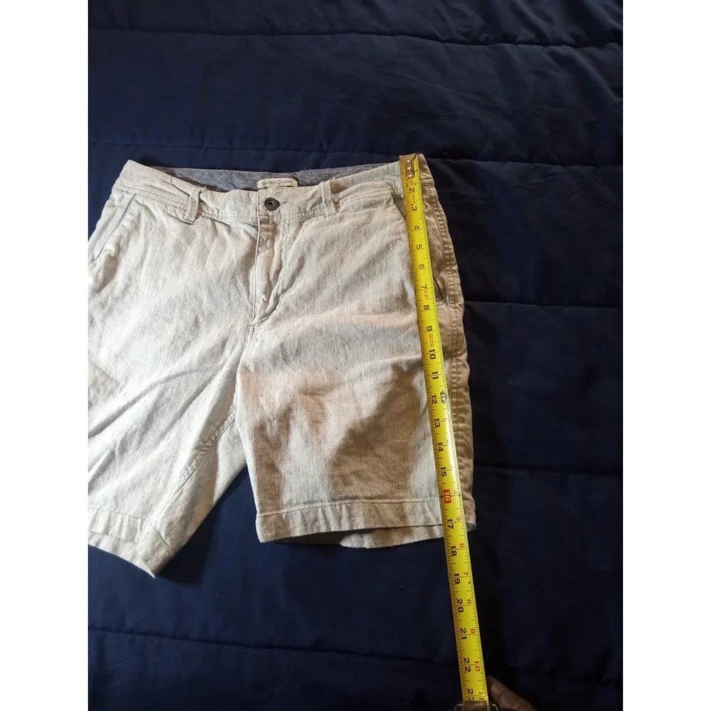 Carbon 2 Cobalt‎ Shorts Mens 30 Gray Linen Blend Chino 10